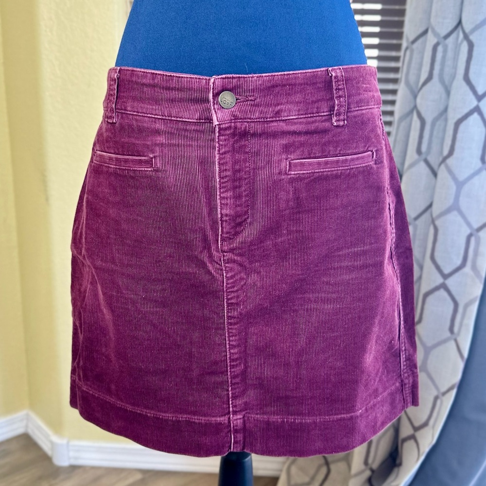 EUC LOFT Maroon Corduroy Mini Skirt